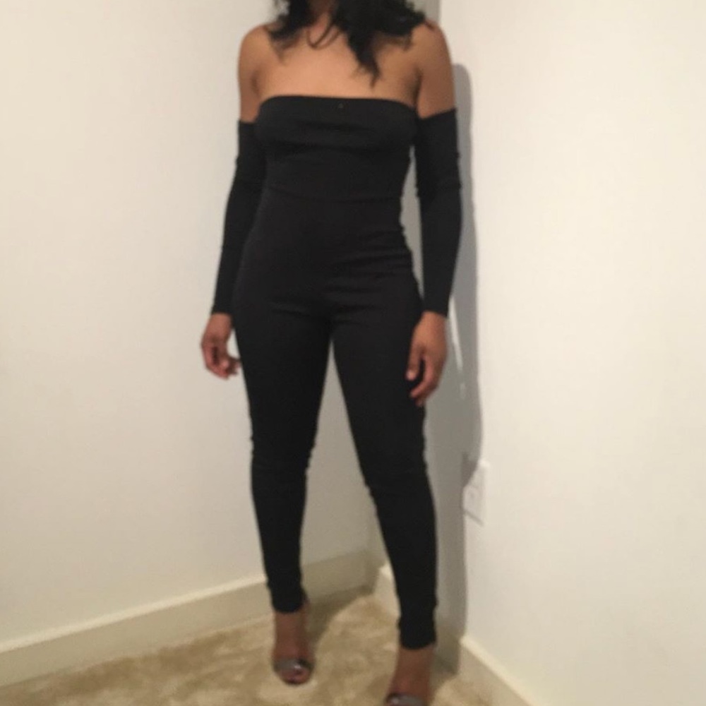 Black off the shoulder one piece